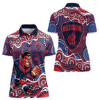 Melbourne Demons Women Polo Shirt Aboriginal Dot Pattern - Football Mascot Heritage Pride