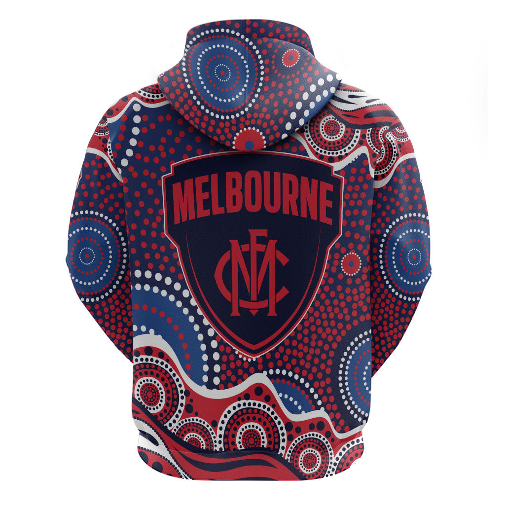 Melbourne Demons Zip Hoodie Aboriginal Dot Pattern - Football Mascot Heritage Pride