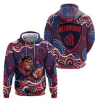 Melbourne Demons Zip Hoodie Aboriginal Dot Pattern - Football Mascot Heritage Pride