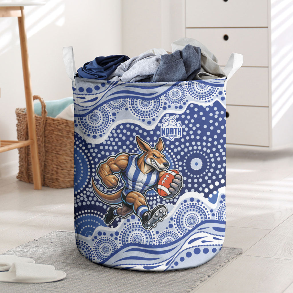 North Melbourne Kangaroos Laundry Basket Aboriginal Dot Pattern - Football Mascot Heritage Pride