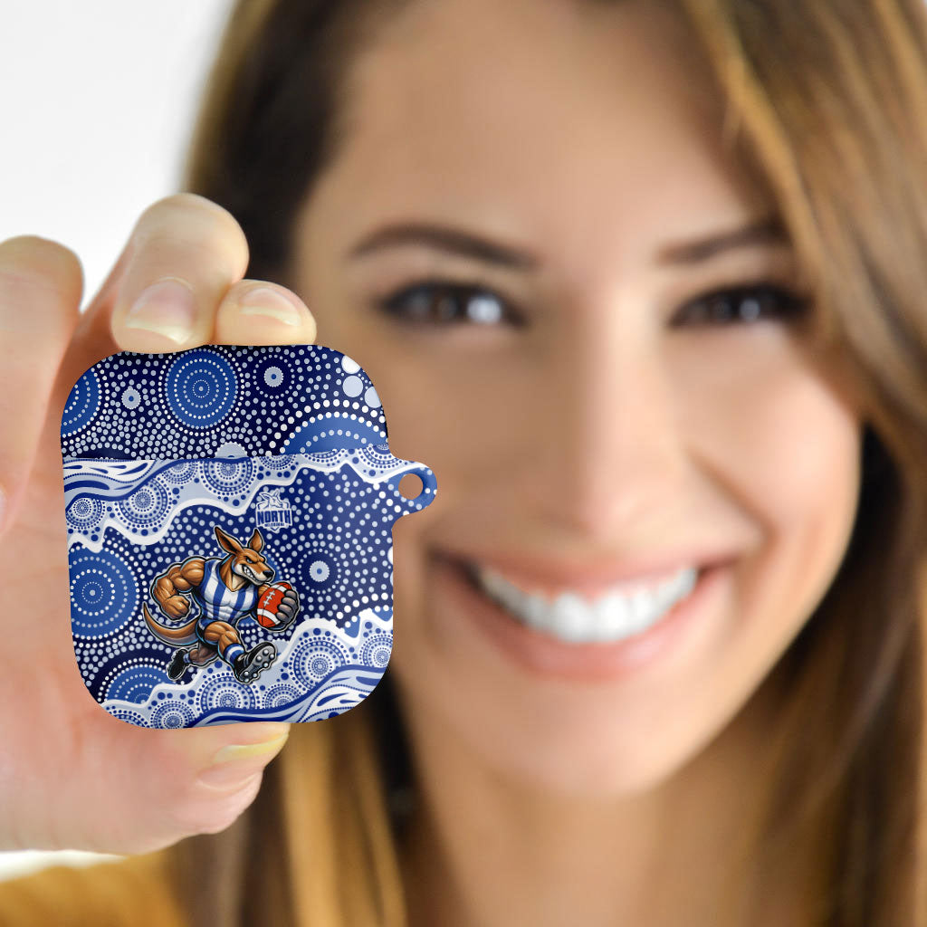 North Melbourne Kangaroos AirPods Case Aboriginal Dot Pattern - Football Mascot Heritage Pride