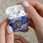 North Melbourne Kangaroos AirPods Case Aboriginal Dot Pattern - Football Mascot Heritage Pride
