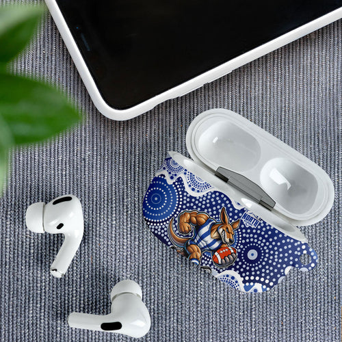 North Melbourne Kangaroos AirPods Case Aboriginal Dot Pattern - Football Mascot Heritage Pride