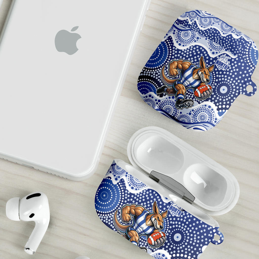 North Melbourne Kangaroos AirPods Case Aboriginal Dot Pattern - Football Mascot Heritage Pride