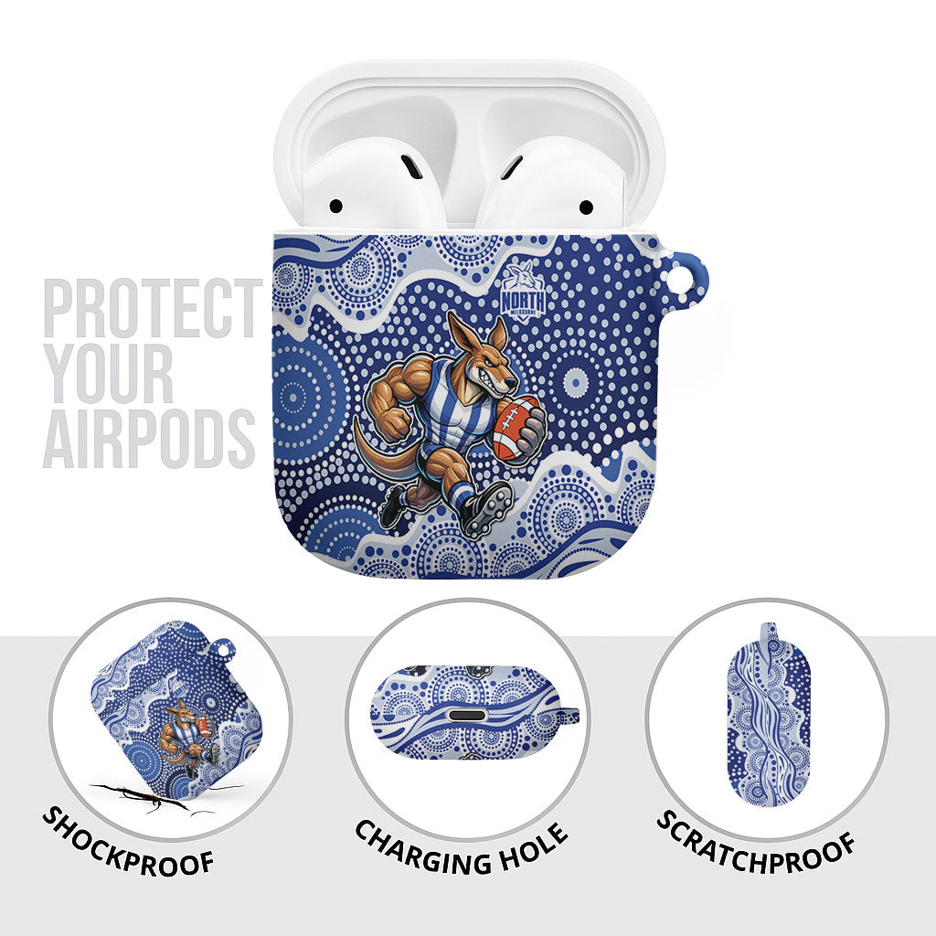North Melbourne Kangaroos AirPods Case Aboriginal Dot Pattern - Football Mascot Heritage Pride