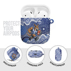 North Melbourne Kangaroos AirPods Case Aboriginal Dot Pattern - Football Mascot Heritage Pride