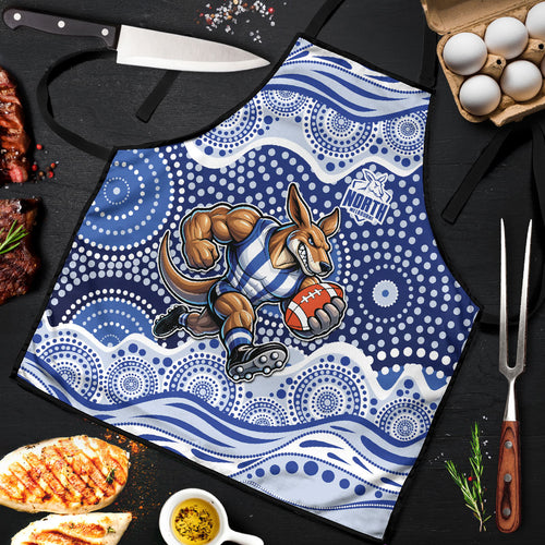 North Melbourne Kangaroos Apron Aboriginal Dot Pattern - Football Mascot Heritage Pride