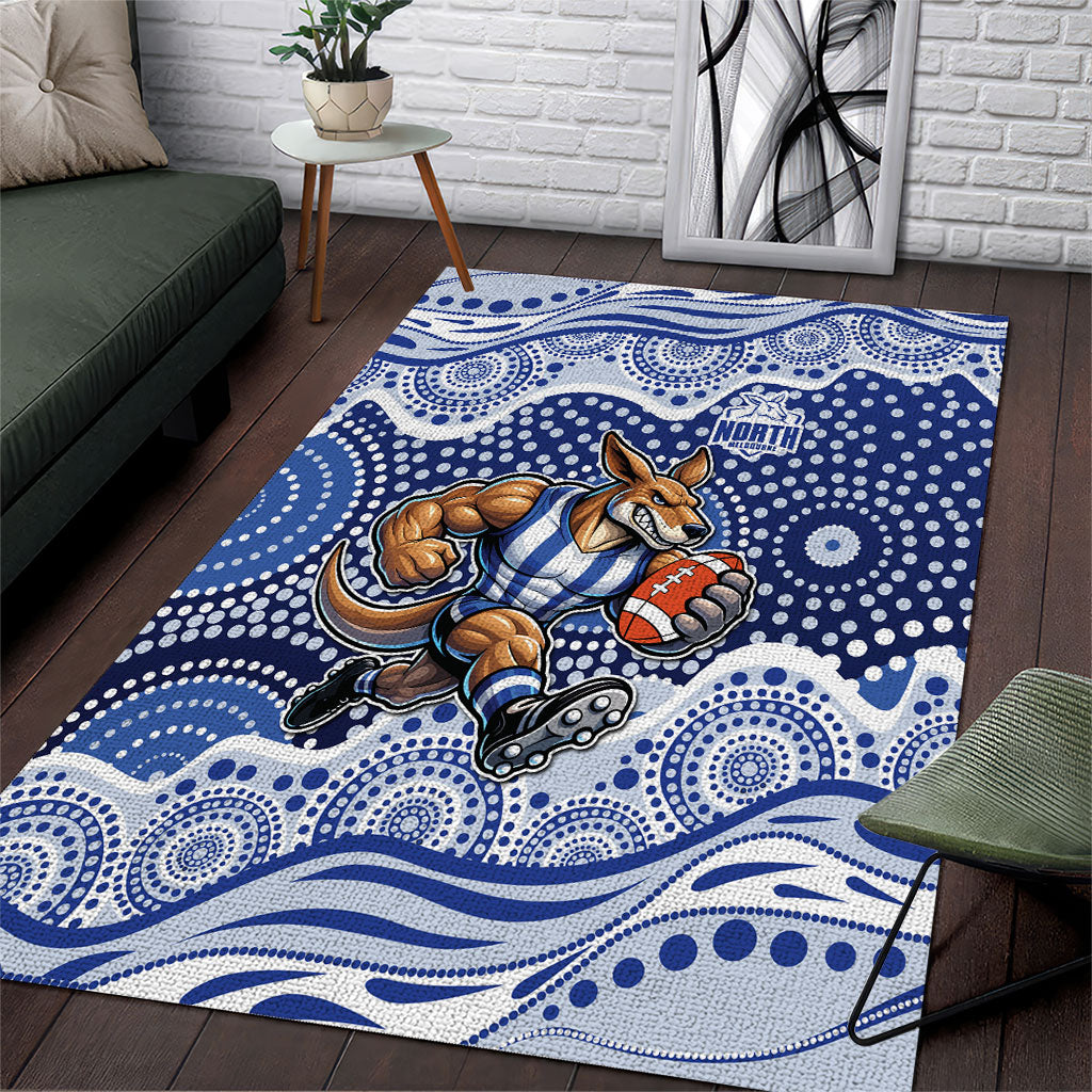 North Melbourne Kangaroos Area Rug Aboriginal Dot Pattern - Football Mascot Heritage Pride