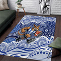 North Melbourne Kangaroos Area Rug Aboriginal Dot Pattern - Football Mascot Heritage Pride