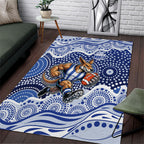 North Melbourne Kangaroos Area Rug Aboriginal Dot Pattern - Football Mascot Heritage Pride