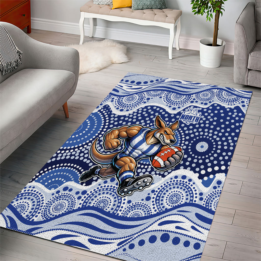 North Melbourne Kangaroos Area Rug Aboriginal Dot Pattern - Football Mascot Heritage Pride