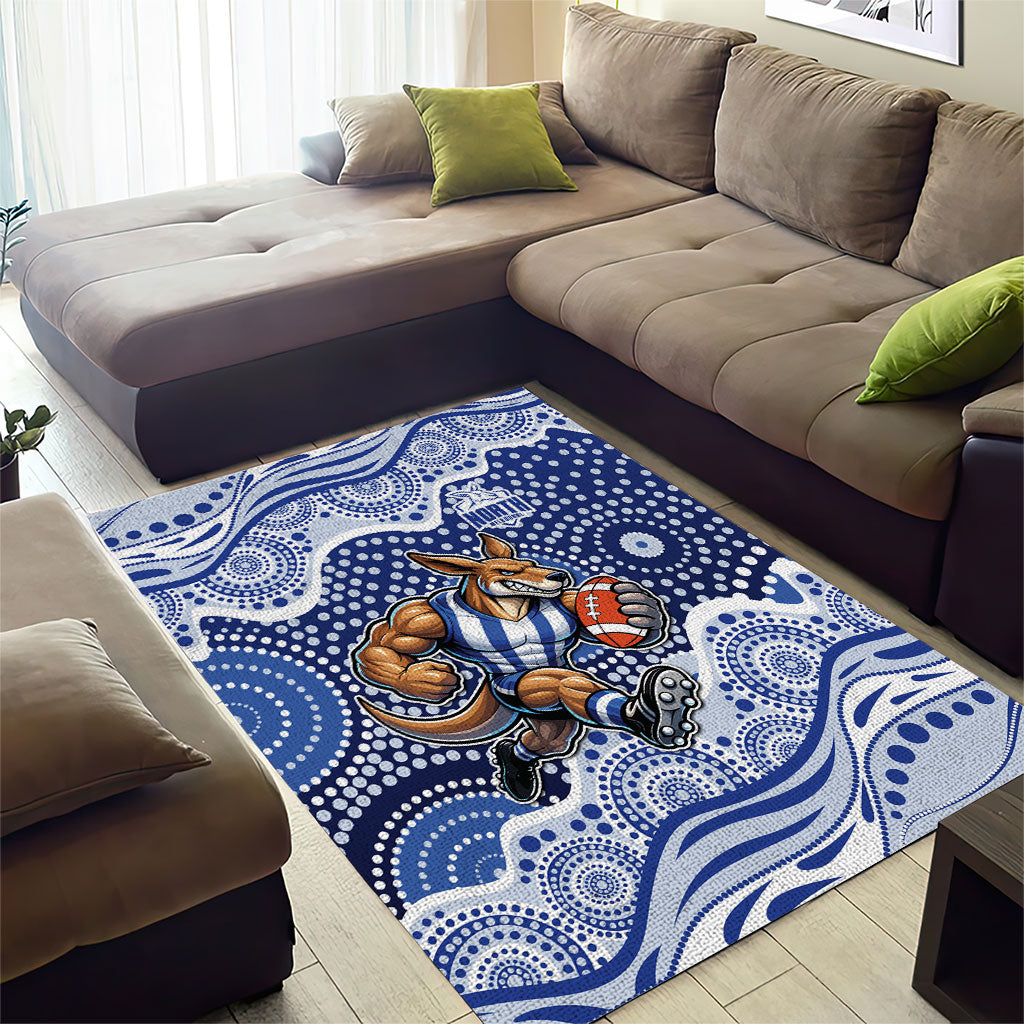North Melbourne Kangaroos Area Rug Aboriginal Dot Pattern - Football Mascot Heritage Pride
