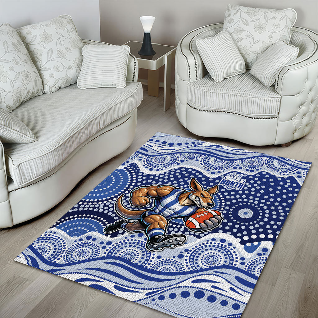 North Melbourne Kangaroos Area Rug Aboriginal Dot Pattern - Football Mascot Heritage Pride