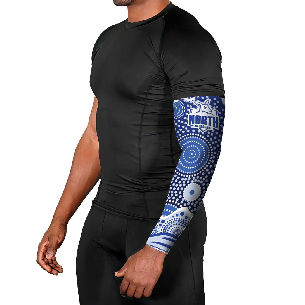 North Melbourne Kangaroos Arm Sleeves Aboriginal Dot Pattern - Football Mascot Heritage Pride