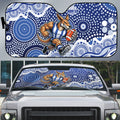 North Melbourne Kangaroos Auto Sun Shade Aboriginal Dot Pattern - Football Mascot Heritage Pride