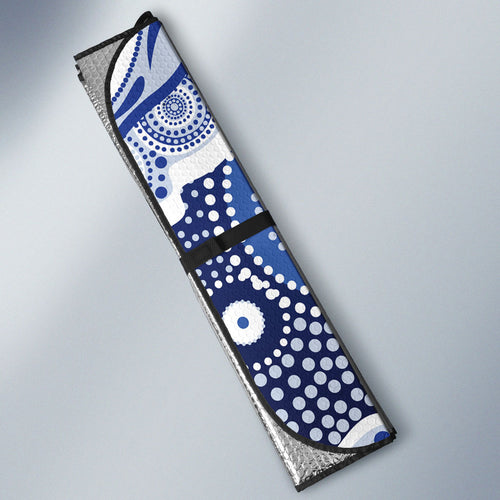 North Melbourne Kangaroos Auto Sun Shade Aboriginal Dot Pattern - Football Mascot Heritage Pride