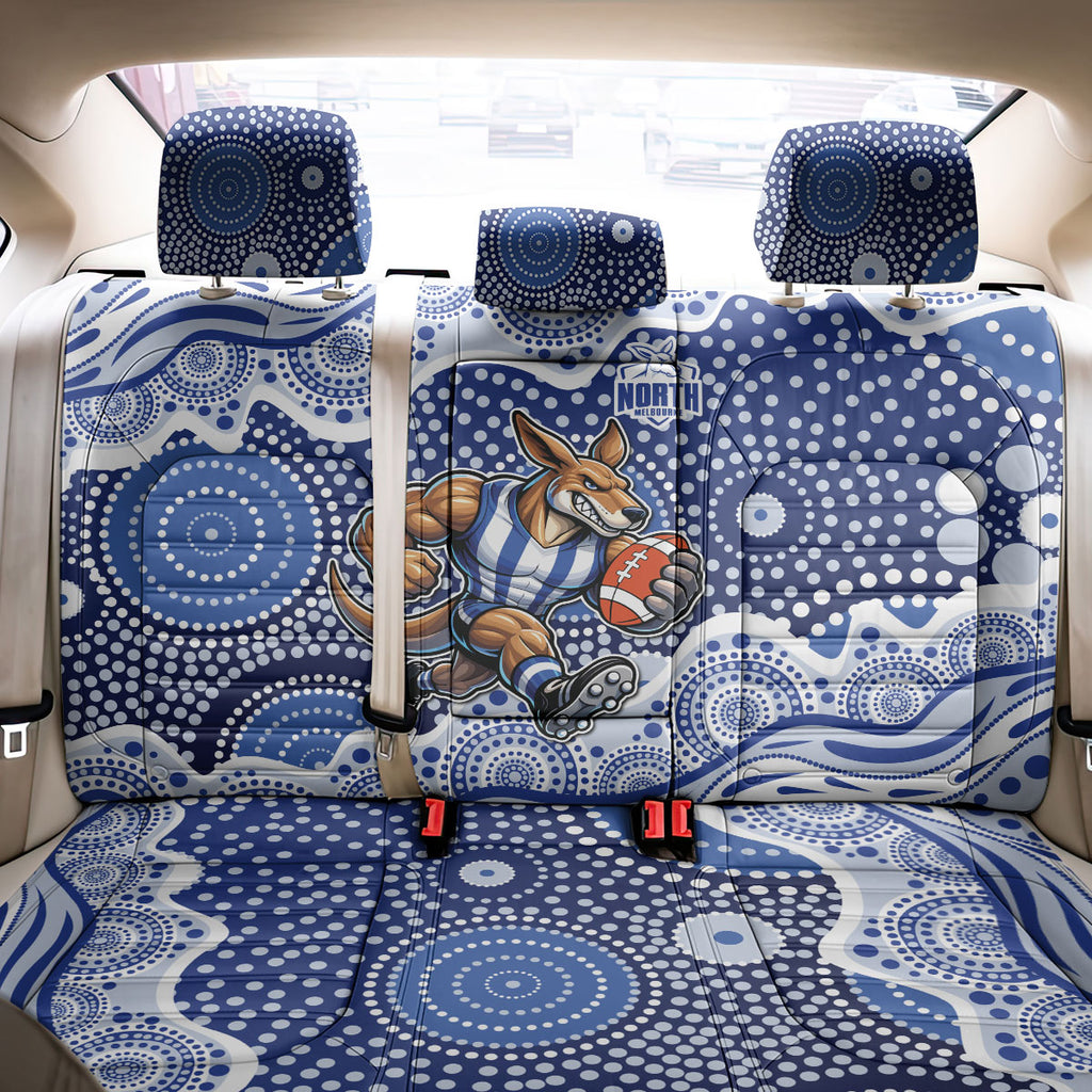 North Melbourne Kangaroos Back Car Seat Cover Aboriginal Dot Pattern - Football Mascot Heritage Pride
