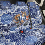 North Melbourne Kangaroos Back Car Seat Cover Aboriginal Dot Pattern - Football Mascot Heritage Pride