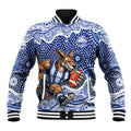 North Melbourne Kangaroos Baseball Jacket Aboriginal Dot Pattern - Football Mascot Heritage Pride