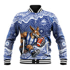 North Melbourne Kangaroos Baseball Jacket Aboriginal Dot Pattern - Football Mascot Heritage Pride