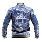 North Melbourne Kangaroos Baseball Jacket Aboriginal Dot Pattern - Football Mascot Heritage Pride