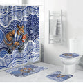 North Melbourne Kangaroos Bathroom Set Aboriginal Dot Pattern - Football Mascot Heritage Pride