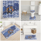 North Melbourne Kangaroos Bathroom Set Aboriginal Dot Pattern - Football Mascot Heritage Pride