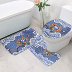 North Melbourne Kangaroos Bathroom Set Aboriginal Dot Pattern - Football Mascot Heritage Pride
