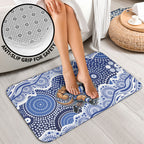North Melbourne Kangaroos Bathroom Set Aboriginal Dot Pattern - Football Mascot Heritage Pride