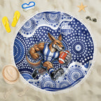 North Melbourne Kangaroos Beach Blanket Aboriginal Dot Pattern - Football Mascot Heritage Pride
