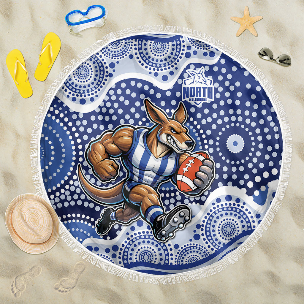 North Melbourne Kangaroos Beach Blanket Aboriginal Dot Pattern - Football Mascot Heritage Pride