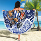 North Melbourne Kangaroos Beach Blanket Aboriginal Dot Pattern - Football Mascot Heritage Pride