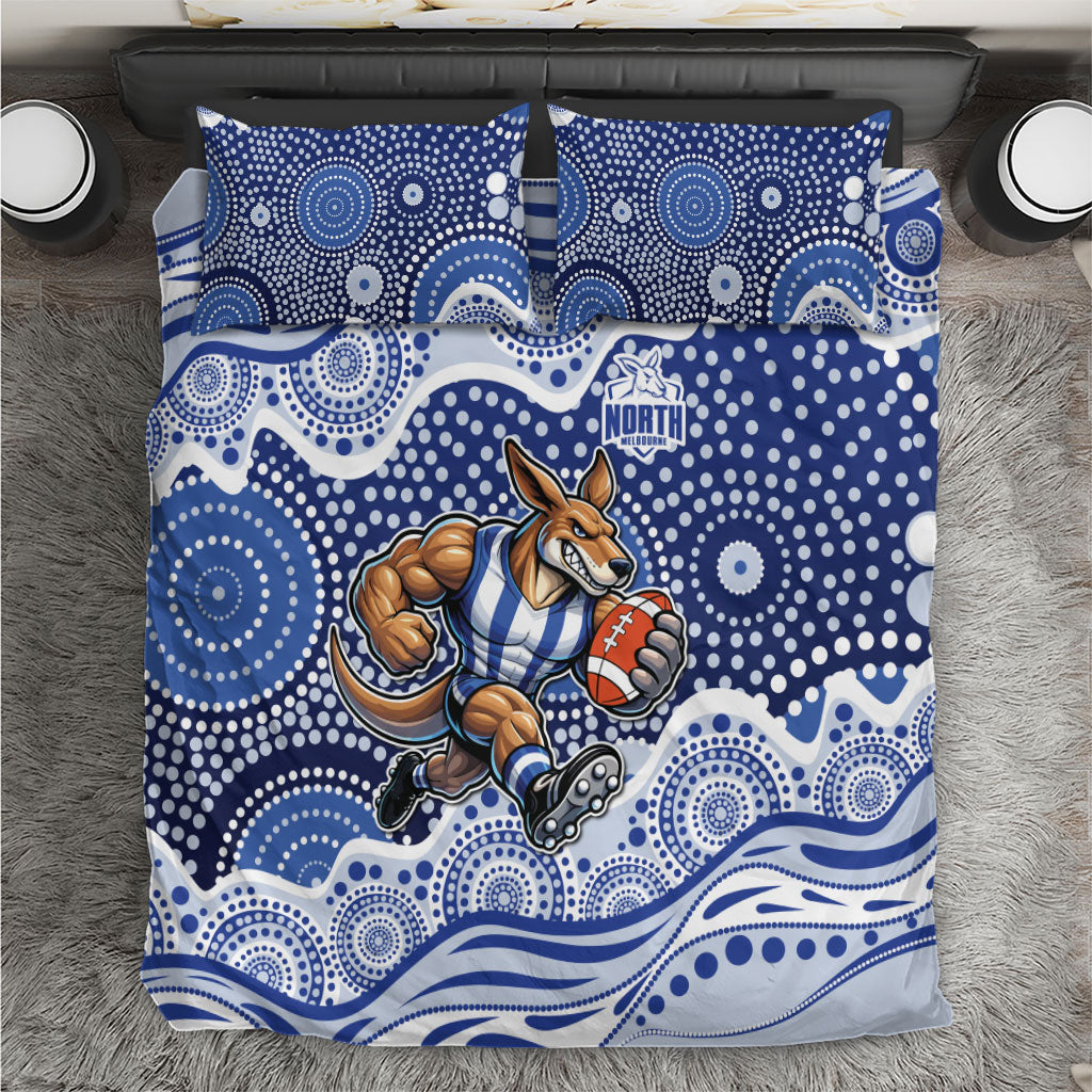 North Melbourne Kangaroos Bedding Set Aboriginal Dot Pattern - Football Mascot Heritage Pride