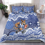 North Melbourne Kangaroos Bedding Set Aboriginal Dot Pattern - Football Mascot Heritage Pride