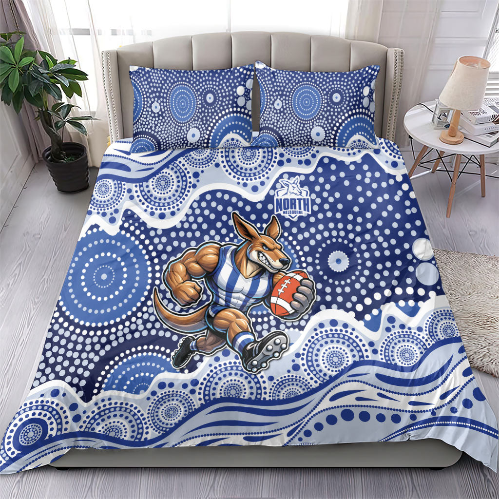 North Melbourne Kangaroos Bedding Set Aboriginal Dot Pattern - Football Mascot Heritage Pride