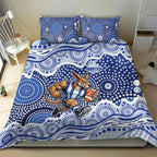 North Melbourne Kangaroos Bedding Set Aboriginal Dot Pattern - Football Mascot Heritage Pride