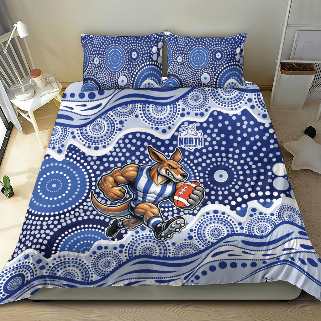North Melbourne Kangaroos Bedding Set Aboriginal Dot Pattern - Football Mascot Heritage Pride