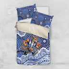 North Melbourne Kangaroos Bedding Set Aboriginal Dot Pattern - Football Mascot Heritage Pride