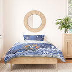 North Melbourne Kangaroos Bedding Set Aboriginal Dot Pattern - Football Mascot Heritage Pride