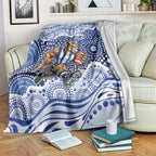 North Melbourne Kangaroos Blanket Aboriginal Dot Pattern - Football Mascot Heritage Pride