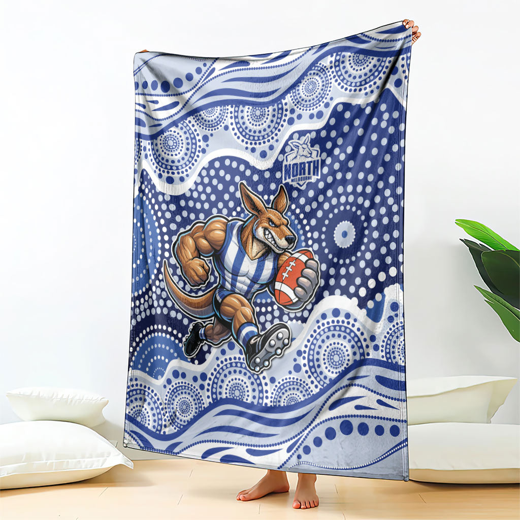 North Melbourne Kangaroos Blanket Aboriginal Dot Pattern - Football Mascot Heritage Pride