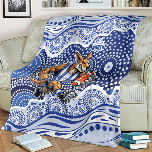 North Melbourne Kangaroos Blanket Aboriginal Dot Pattern - Football Mascot Heritage Pride