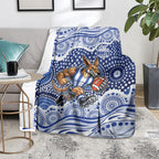 North Melbourne Kangaroos Blanket Aboriginal Dot Pattern - Football Mascot Heritage Pride