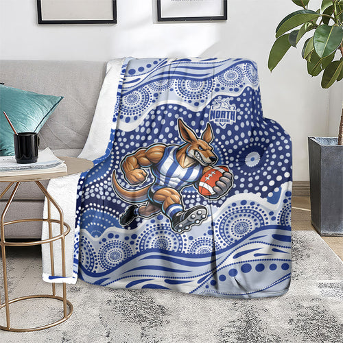 North Melbourne Kangaroos Blanket Aboriginal Dot Pattern - Football Mascot Heritage Pride