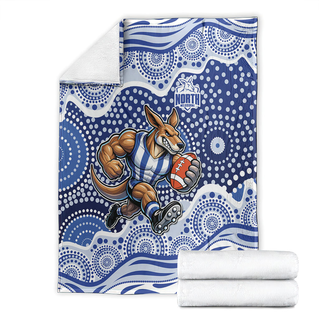 North Melbourne Kangaroos Blanket Aboriginal Dot Pattern - Football Mascot Heritage Pride