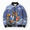 North Melbourne Kangaroos Bomber Puffer Jacket Aboriginal Dot Pattern - Football Mascot Heritage Pride
