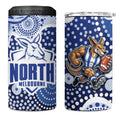 North Melbourne Kangaroos 4 in 1 Can Cooler Tumbler Aboriginal Dot Pattern - Football Mascot Heritage Pride
