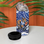 North Melbourne Kangaroos 4 in 1 Can Cooler Tumbler Aboriginal Dot Pattern - Football Mascot Heritage Pride