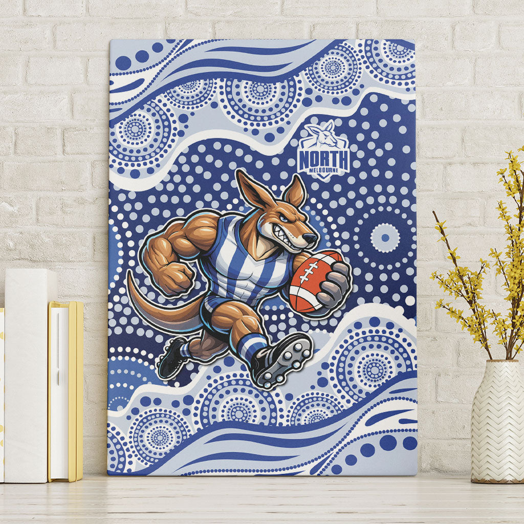 North Melbourne Kangaroos Canvas Wall Art Aboriginal Dot Pattern - Football Mascot Heritage Pride
