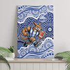 North Melbourne Kangaroos Canvas Wall Art Aboriginal Dot Pattern - Football Mascot Heritage Pride